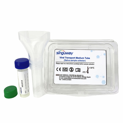 Ống 5 / 10mL Bộ lấy mẫu vi rút dùng một lần Bộ thu thập nước bọt DNA RNA để chẩn đoán