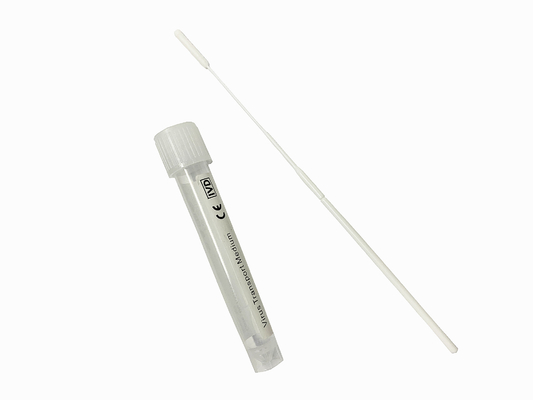 Mũi Họng Nylon Flocked Bộ tăm bông VTM Vận chuyển Viral Ống trung bình với tăm bông